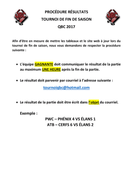 Transmissions des résultats (Tournois)