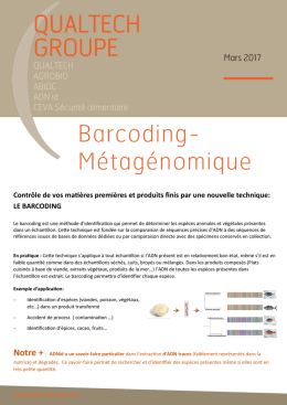 Barcoding- Métagénomique QUALTECH GROUPE