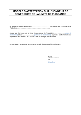 modele d`attestation sur l`honneur de conformite de la limite