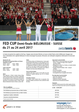 FED CUP &ndash; Demi-finale Bi&eacute;l&eacute;russie