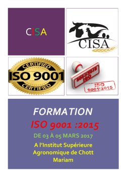 cisa formation iso 9001 :2015 - ISA-CM