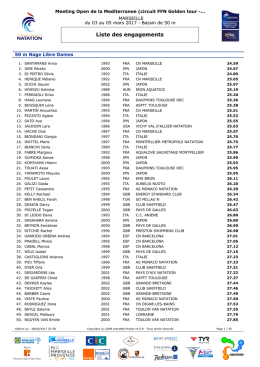 List G&eacute;n&eacute;rale - Natation course