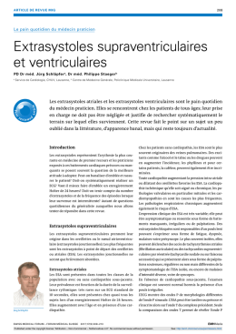 Extrasystoles supraventriculaires et ventriculaires