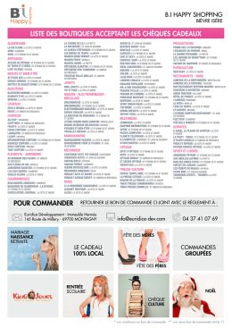 Liste des boutiques - Euridice D&eacute;veloppement