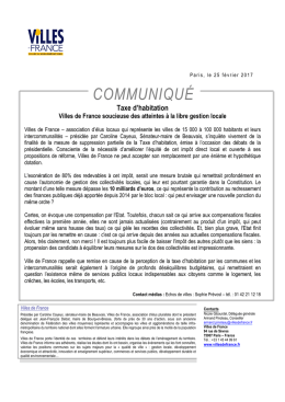 communiqu&eacute; - Villes de France
