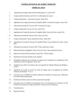l`ordre du jour - Ville de Langon