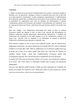 Conclusion L`Alg&eacute;rie consciente de la n&eacute;cessit&eacute; de l`impl&eacute;mentation