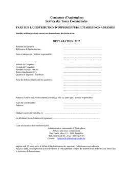 Commune d`Auderghem Service des Taxes