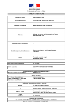 Description du poste