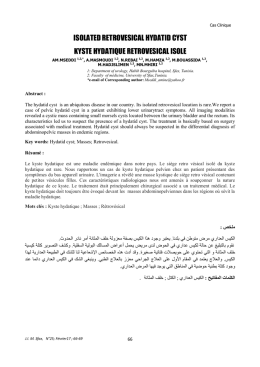 isolated retrovesical hydatid cyst kyste hydatique retrovesical isole