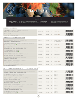 vins disponibles à la saq