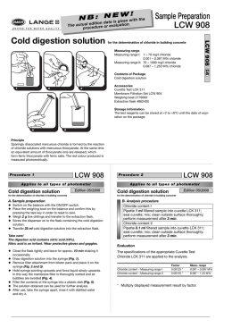 Sample Preparation LCW 908