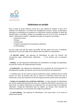 Vétérinaire et société - Ordre des Vétérinaires