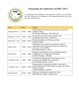 Programme des conférences