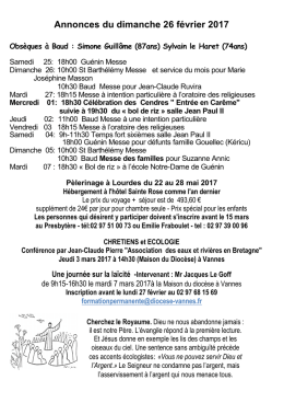 annonces du 26 fevrier 2017