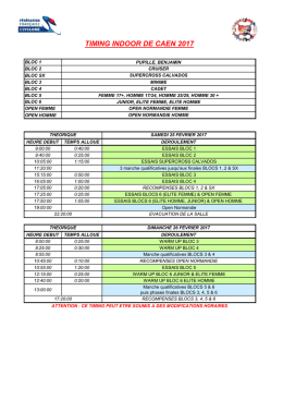 le timing indoor de caen