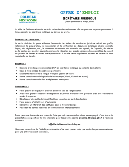 OFFRE D` EMPLOI - Ville de Dolbeau