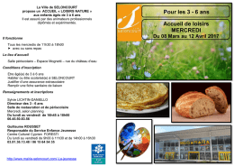 Accueil de loisirs MERCREDI Pour les 3 - 6 ans