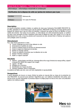 Haute Ecole Arc Ing&eacute;nierie &ndash; Travaux de bachelor 2016 - HE-Arc