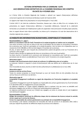 actions entreprises par la commune suite aux observations