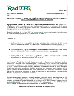 radisson recoupe 5,8 g/t au sur 3,8 mètres au sud des ressources