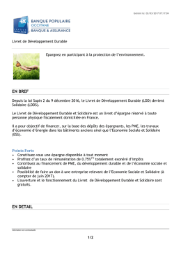 Livret de Développement Durable