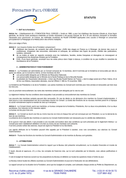 Lire les statuts de la Fondation Paul Coroze
