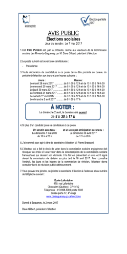 Avis public - Commission scolaire des Rives-du