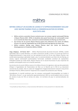 FR - Mithra Pharmaceuticals Investors Website