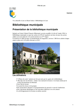 Bibliothèque municipale Présentation de la