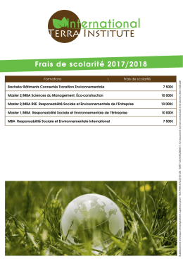 Tarifs formations - International Terra Institute