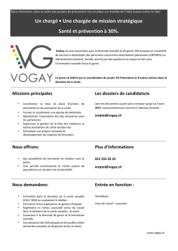 Recrutement : coord. VG Santé à 30%.