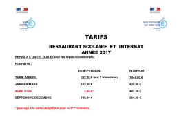 TARIFS SELF ANNEE CIVILE 2001