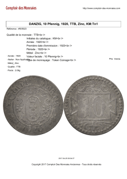 DANZIG, 10 Pfennig, 1920, TTB, Zinc, KM:Tn1