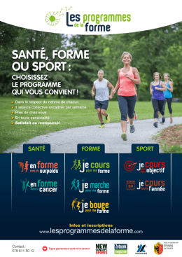 SANT&Eacute;, FORME OU SPORT :