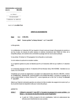 arrete du bourgmestre - Beloeil