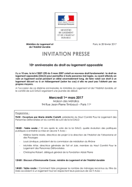 L`invitation presse - Ministère du Logement