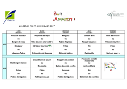 AU MENU, DU 20 AU 24 MARS 2017