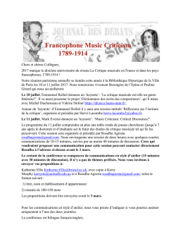 FMC Programme juillet 2017