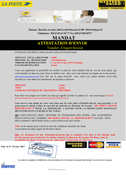 mandat - Arnaques Internet