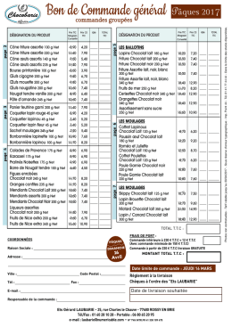 Bon de Commande général Pâques 2017