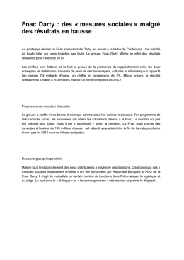 Fnac Darty : des &laquo; mesures sociales &raquo; malgr&eacute; des