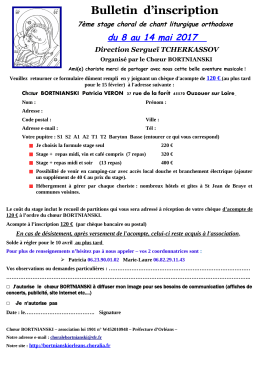 Bulletin d`inscription