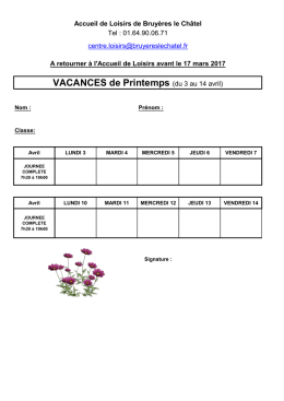 VACANCES de Printemps (du 3 au 14 avril) - Ville de Bruyères