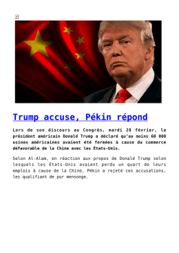Trump accuse, Pékin répond