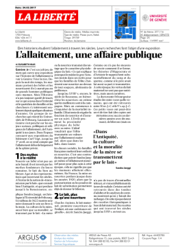 L`allaitement, une affaire publique