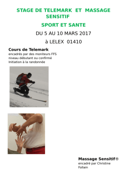 STAGE DE TELEMARK ET MASSAGE SENSITIF SPORT ET SANTE