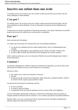 Inscrire son enfant dans une école - Ville de Saint