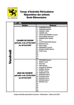 listes groupes CP CE1 vendredi P4