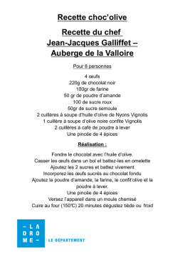 Recettes Jean-Jacques GALLIFFET, maître restaurateur